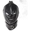 ZYHNYTAO BDSM Leather Mask Open Head Mask with Zippers Adjustable Head Mask with Lacing Bondage Mask with Collar for Head Mounts Sex Toys for Beginners and Experienced