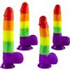 FJUJMLAN Realistico anale arcobaleno, in silicone con potente ventosa, giocattolo sessuale stimolante per il punto G, giocattolo sessuale adatto per uomini, donne, coppie, principianti(L)
