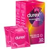Durex Preservativi Durex Pleasure Max con Rilievi e Nervature Stimolanti Forma Easy-On in Lattice di Gomma Naturale Spessore Elevato Vestibilità Regular - 20 Profilattici