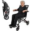 YNAADYH Sedia a rotelle, leggera, pieghevole, 100 kg, pieghevole, con custodia, 100 kg