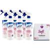 FEI FAN QUASAR SET: 6x Quasar Sgrassatore Spray CUCINA Superfici Delicate 580ml Sgrassa, Protettivo, Senza Aloni. Per Piani a Induzione, Laminati, Marmi e Quarzi + Panno SOFT Microfibra Multiuso Formato 33x33