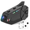 OBEST Interfono Bluetooth per Moto, Auricolare per Casco con Fotocamera 1080P, Supporta 6 Persone che Parlano allo Stesso Tempo Entro 1000m con Scheda TF FM/Bluetooth 5.0/64G/Microfono 2 in 1