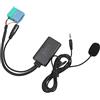 Keenso Bluetooth 5.0 AUX per Auto, Cavo Adattatore Audio con Microfono, Nero, 26g, Compatibile con Auto, MP3, WMA, WAV, FLAC