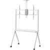 Maclean Supporto TV mobile Maclean MC‑114 per schermi da 55-100″ fino a 120 kg VESA fino a 900×600 ruote chiudibili ripiani fotocamera e accessori professionali (bianco)