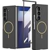 COQUE Custodia per Samsung Galaxy Z Fold 7,Custodia per cellulare 2 in 1 con pellicola protettiva integrata e anello magnetico invisibile, cover ultra sottile per Samsung Galaxy Z Fold 7-Nero