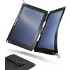 Sunslice Caricatore solare da esterno, pannello solare flessibile, sistema solare per campeggio, caricatore solare impermeabile con una potente capacità di ricarica di 12W, 2 porte USB, nero.