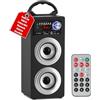 McGrey BS-20 Beachside: altoparlante portatile a batteria con Bluetooth, radio FM (30 preset), riproduzione MP3 da USB/SD, ingresso AUX, batteria sostituibile e telecomando — Argento