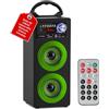 McGrey BS-20 Beachside Cassa Bluetooth con batteria — Portatile: Bluetooth, Radio FM (30 preset), MP3 da USB/SD, ingresso AUX, batteria sostituibile, telecomando — Verde