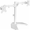 VIVO Supporto per monitor LCD a doppio LED, supporto da scrivania per 2 schermi fino a 27 pollici, braccio completamente regolabile resistente con VESA max 100x100mm, bianco, STAND-V002FW