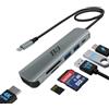 B3 BIGTHREE Hub USB C adattatore per docking station multiporta USBC 6in1 con 4K@30Hz,55W Power Delivery,USB-C e USB-A 5Gbps,lettore di schede microSD e TF, per MacBook Air/Pro M1/M2 Laptop iPad e altro ancora