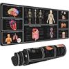 Sigouyinei Tappetino per mouse con anatomia umana, fisiologia umana, medico, assistente, per tastiera per videogiochi, grande estensione XL, bordo cucito, retro in gomma per casa e ufficio (80 x 30 cm)