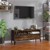 BUKSCYJS Mobile Tv Basso,Mobile Basso Soggiornomobile Tv Rovere Fumo 100x34,5x44,5 Cm In Legno Multistratoadatto Per L'Uso Sotto Il Televisore, In Soggiorno, In Camera Da Letto