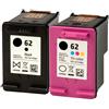 LEBOK per HP 62 | C2P04A e C2P06A | 2 cartucce d'inchiostro | Nero e tricolore