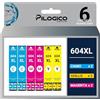 Pilogico 6 Cartucce Compatibili con Epson 604 XL 604XL per Expression Home XP-2200 XP-2205 XP-3200 XP-3205 XP-4200 XP-4205 WORKFORCE 2910DWF 2930DWF 2935DWF 2950DWF (2 Magenta, 2 Giallo, 2 Ciano)