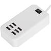Annadue Caricabatteria USB, Adattatore per Caricabatterie da 30 W a 6 Porte Presa Hub per Stazione di Ricarica da Tavolo per Tutti i Tipi di Dispositivi USB per Telefoni Cellulari, MP3, MP4, ECC.(EU)