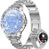 LIGE Smartwatch Chiamate, 20 Sport Orologio Smartwatch Donna, Fitness Contapassi Cardiofrequenzimetro Pressione Sanguigna SpO2, Monitoraggio del Sonno, Android iOS,Argento
