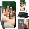 PHINIENLAND Cover per Samsung Galaxy A12 / M12 / F12 Case PU Pelle Custodia [Kickstand] [Chiusura magnetica] [Slot per Schede], Portafoglio Flip Custodia per Samsung A12,Gattino
