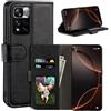 UOGNADGD Custodia flip in similpelle per Xiaomi 11i Hyper Charge - Nero | 6.67 Custodia portafoglio folio con fessure per carte, chiusura magnetica, funzione stand e blocco RFID