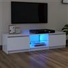 KTHLBRH Mobiletto TV Multifunzione mobile per tv soggiorno Mobile Porta TV con Luci LED Bianco 140x40x35,5 cm Adatto per il soggiorno, la camera da letto