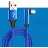 YSJJZRL Cavo USB C a 90° Caricatore rapido 6A Cavo USB tipo C intrecciato in nylon ad angolo retto per Samsung S10 S9 Note 10 S21 (3M,Blu)