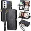 MOJIA Cover per Oppo Reno 12 PRO / Reno12 PRO, [Anti Caduta Anti Graffio] Custodia Flip Wallet in Pelle di Alta qualità con Porta Carte e Supporto. Nera