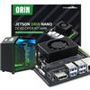 Yahboom Jetson Orin Nano SUPER 8 GB Kit di sviluppo 67TOP, con custodia Jetson, raffreddamento RGB, fotocamera microfono USB, kit elettronico Intelligence Ubuntu22.04 (Orin Nano 8GB Mini PC Kit)