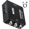 Pkouocry Convertitore da AV a HDMI, Adattatore WII HDMI, Supporta PAL/NTSC con USB Cavo per PS2 Wii xb0x Gamecube N64 SNES VHS PC PS3 Blu-Ray DVD (Convertitore) (av2hdmi)