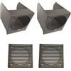 IPNOSIS Coppia Box + 2 Griglie Colore Grigio per Altoparlanti anteriori da 10 cm per Fiat Panda 141 dal 1986 al 2003