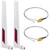 YILIANDUO Antenna WiFi Dual-Band 8dBi 2.4G/5.8GHz RP-SMA Maschio + Cavo MHF4 U.FL a RP-SMA Femmina 50CM per PC Scheda Madre, Router Wireless, FPV, Telecamera IP, Adattatore USB WiFi, ASUS AC88U