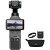 DJI Osmo Pocket 4 Combo Essential, fotocamera stabilizzata tascabile per vlog, CMOS da 1″ e 4K/240fps, 107 GB di memoria integrata (Essential Combo)