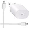 Acce2S Caricabatterie rapido per Samsung Galaxy A55, A35, A15, A25, A05s, A23, A14, A54, A34, A33, A53, TA-800 25W, Cavo USB-C Synchro e Ricarica