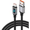 TERNCOEW Cavo da USB a tipo C 60 W Ricarica rapida con display di alimentazione a LED Cavo di tipo intrecciato in nylon per telefono portatile Tablet Cavo USB di ricarica rapida