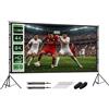 HOMCOM Telo Proiettore da 120 Pollici 4K/8K HD Formato 16:9 con 2 Treppiedi Pieghevoli, Schermo Proiettore Portatile Doppia Facciata, Grandangolo di 160 Gradi, per Casa Home Cinema Esterno, Bianco