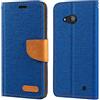 Shantime Custodia Flip in Tessuto Oxford e Pelle PU Compatibile con Nokia Lumia 550, Cover Protettiva con Chiusura Magnetica e Tasche per Carte
