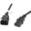 lanberg CA-C13E-11CC-0030-BK - Prolunga cavo di alimentazione Iec 320 C13 femmina a Iec 320 C14, VDE, 3 m, colore: Nero