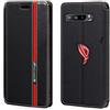 Shantime Custodia Flip in Pelle PU Bicolore con Chiusura Magnetica Invisibile Compatibile con Asus ROG Phone 3 ZS661KL, Cover Elegante e Protettiva (Nero)