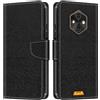 Shantime Custodia Portafoglio in Pelle Compatibile con Ulefone RugKing 4 Pro, Cover Colorata Flip con Portacarte, Chiusura Magnetica Protettiva(Nero)