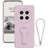 Wousunly Compatibile con Cover Honor Magic 7 Pro Silicone con Cordino Antiurto, Custodia Honor Magic 7 Pro Sottile con Supporto Protezione Case (Viola)