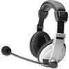 Digitus DA12201 Cuffie Multimedia con Microfono, Controllo Volume, Auricolari Imbottiti, Nero, Argento