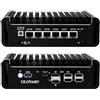 Glovary Firewall Mini PC N97 up to 3.6 GHz, 6 x i226V 2.5GbE LAN OPNsense Router Micro Appliance, DDR5 8GB RAM 256GB NVMe SSD, AES-NI, Fanless Computer Hardware, 2 x NVMe Slot