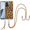 SNCLET Custodia per Oppo K10 5G Telefono Custodia con Cordino TPU Edges PC Back Antiurto Anti Scratch Cover con Lanyard Collana Staccabile Protettiva Case per Oppo A77 5G/K10 5G/A57 5G,Leopard Motivo