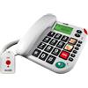 MaxCom KXT481SOS: telefono per anziani con radiotrasmettitore per chiamata di emergenza; telefono fisso con pulsante per chiamata dÕemergenza