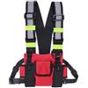 Malloy Walkie Talkie Borsa Petto Doppia Radio Riflettente Pettorina Porta Imbracatura Borsa Gilet Rig Walkie Talkie Confezione Frontale D