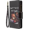 VQWQ Custodia per Oppo A5 2020, Flip Cover a Portafoglio in Pelle PU Slot per Schede Libro Cavalletto Pieghevole Wallet Case con Cordino Cerniera Chiusura Magnetica per Donna Maschio -[03]-Bär