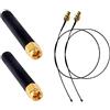 Oiyagai 2 Pezzi Antenna WiFi 433Mhz 2.5dBi Connettore SMA Maschio (Pin) con Cavo Mini PCI U.FL a SMA Femmina 15cm