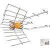Televes Antenna + fonte di alimentazione TV Ellipse UHF con precedente 148922. Pronto per il 5G Canali 21 Al 48