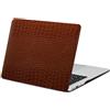 FFBOFFC Custodia Protettivo Compatibile con Macbook Air 13 pollici M1 (2018-2020) A1932 A2179 A2337 display Retina/Touch ID, Pelle di Coccodrillo Laptop Case Cover, Cuoio Marrone