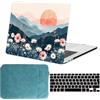 FFBOFFC Cover per MacBook Air 13 Pollici 2020 2019 2018 Modello A2337 A2179 A1932 M1 Chip Touch ID, Plastica Custodia Rigida Protettiva & Copritastiera & Borsa, Foresta di margherite al tramonto