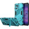 ESTH® Custodia per Oppo Find X5 Pro con Supporto [Compatibile con Supporto Magnetico per Auto] Cover Paraurti PC + TPU, Blu