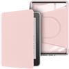 WUUAIR Custodia magnetica rimovibile girevole a 360° con supporto e accensione e spegnimento automatico per Kindle 10a generazione da 6 (versione 2019), cover posteriore trasparente, rosa